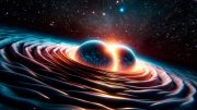 Neutron Star Merger Gravititational Waves Art Concept