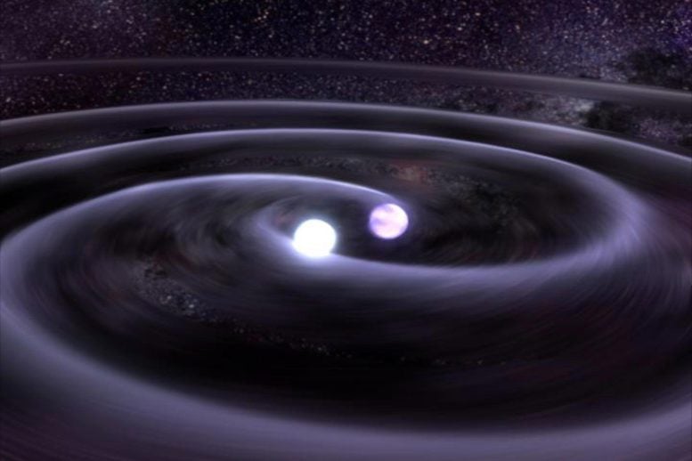 Neutron Star Merger Gravity Waves Illustration