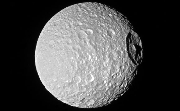 New Cassini Image of Mimas' Mountain
