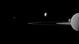 New Cassini Image of Saturns Rings and Moons