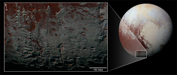 New Horizons Image of Snowcaps on Pluto