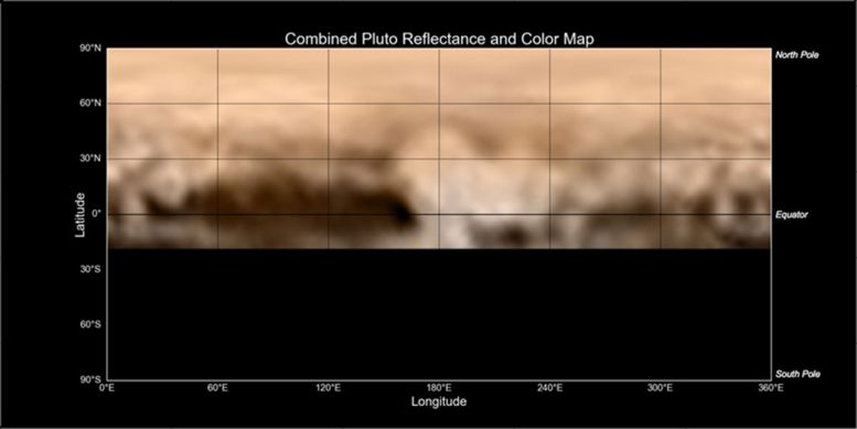 New Horizons Reflectance and Color Map of Pluto