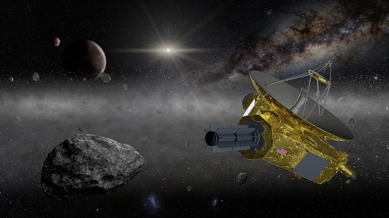 Ilustração do Cinturão de Kuiper da Sonda Espacial New Horizons