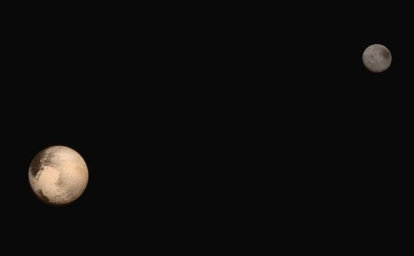 New Horizons True Color Image of Pluto and Charon