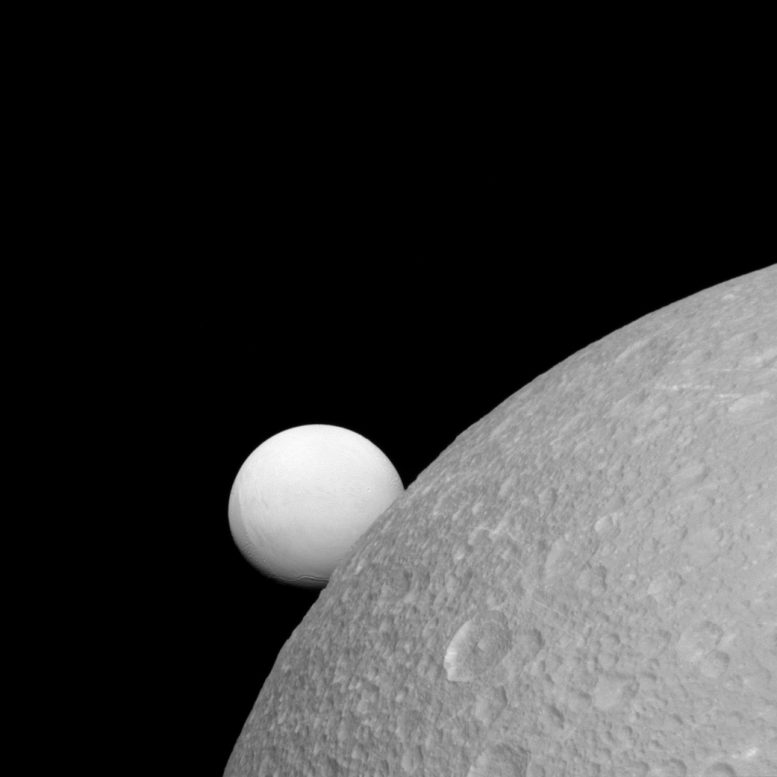 New Image of Dione and Enceladus