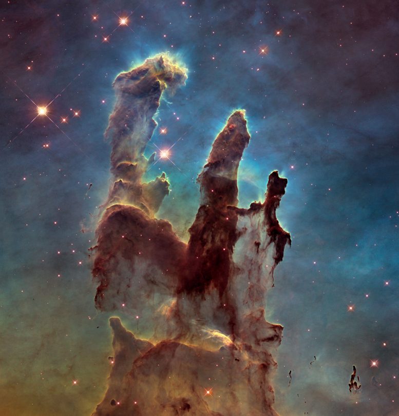 New View of the Pillars of Creation — Visible Light