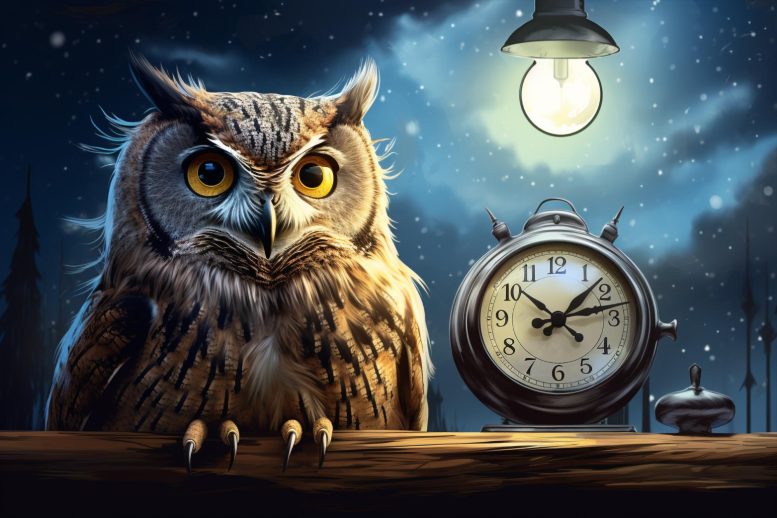 Night Owl Working Late Art
