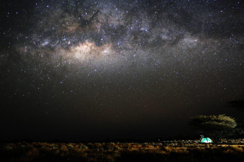 Night View of Field Camp at Lothagam