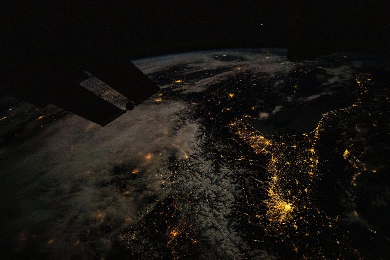 Nighttime View of Southern Europe From ISS