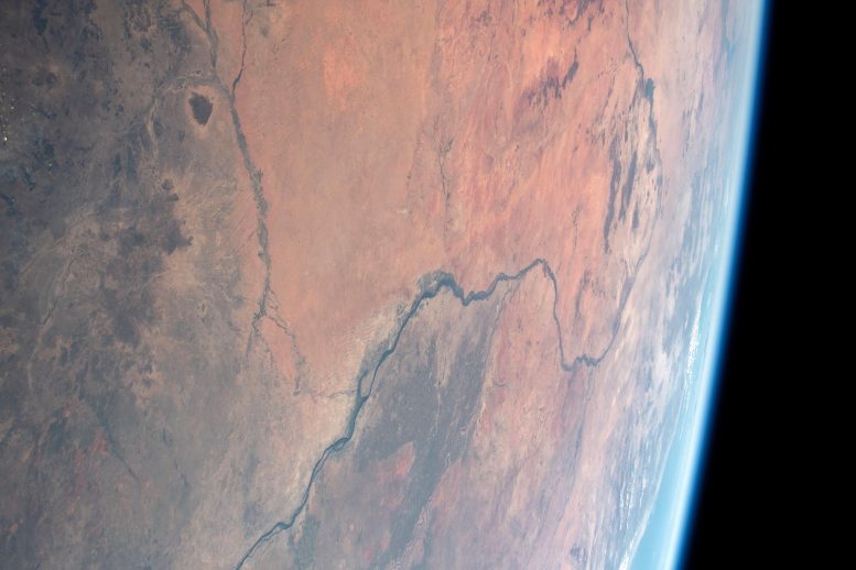 Nile River Winds Through Sudan From ISS