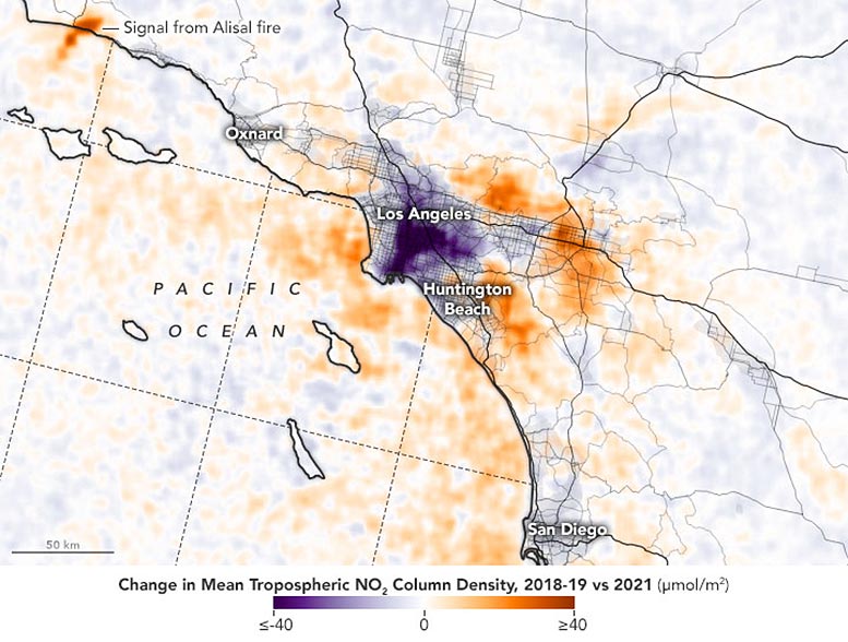 Nitrogen Dioxide Los Angeles October 2021 Annotated