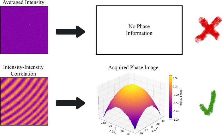 Imágenes de fase resistentes al ruido con correlación de intensidad.