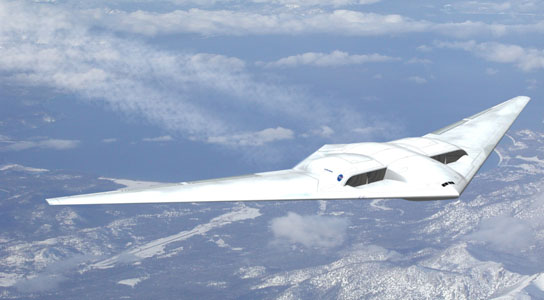 Northrop Grumman's concept extremely aerodynamic flying wing design