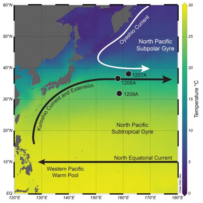 Northwest Pacific Ocean Sea Surface Temperature Map