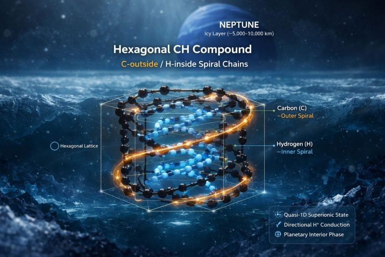 Novel Carbon Hydride Could Exist Inside Neptune