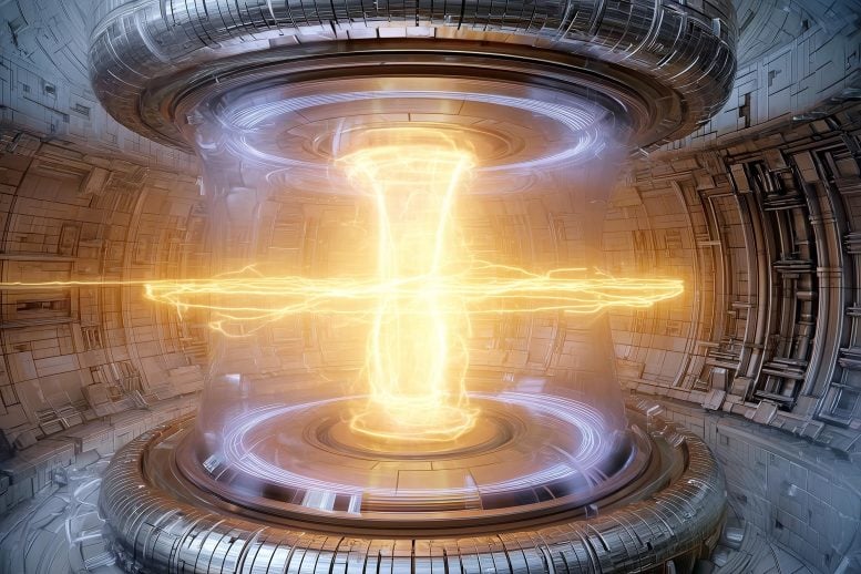 Nuclear Fusion Reactor Plasma Art Concept Illustration