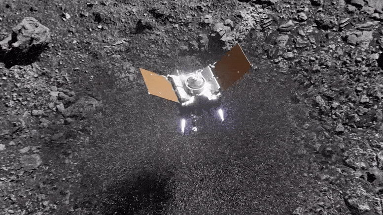 OSIRIS REx spacecraft leaves the Bennu surface