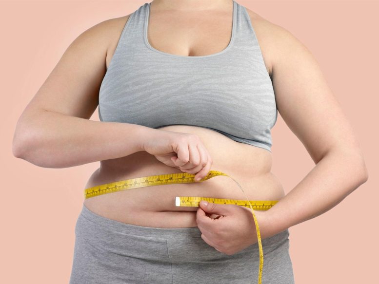 Obese Woman Measuring Tape