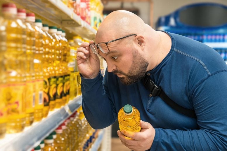 Obesity Man Cooking Oil Shopping