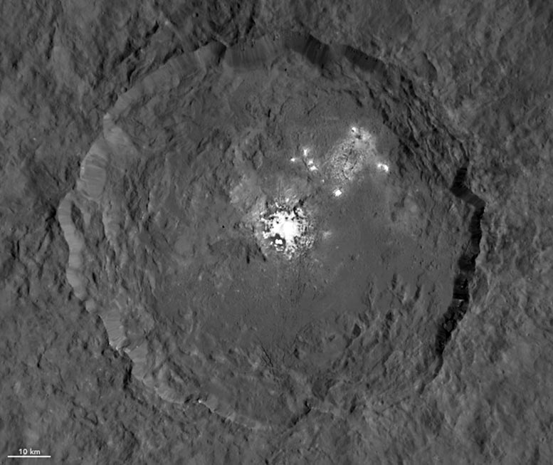 Occator Crater Ceres Annotated