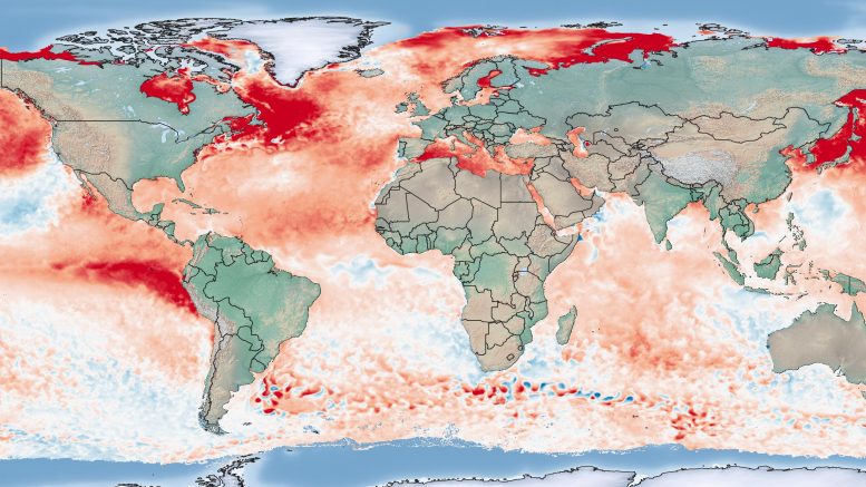 Ocean Surface Temperature Anomaly July 2023