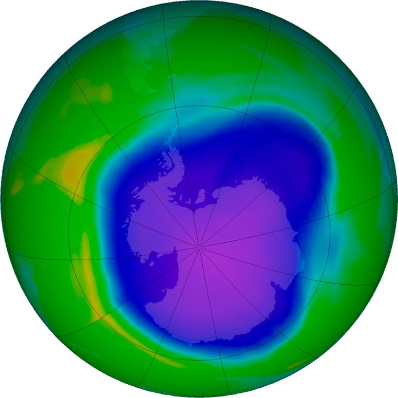 3 de outubro de 2022, Buraco de Ozônio na Antártida