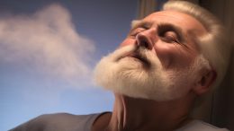 Old Man Inhaling Scent