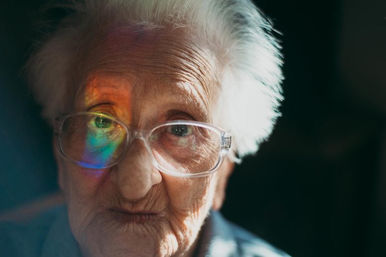 Old Senior Woman Alone Grandmother Thinking
