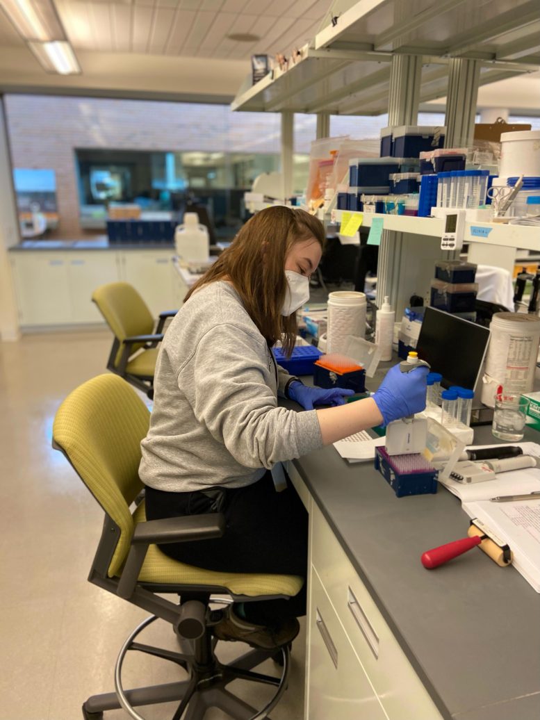 Olivia Murrell Working in the Lab at the Chicago Botanic Garden