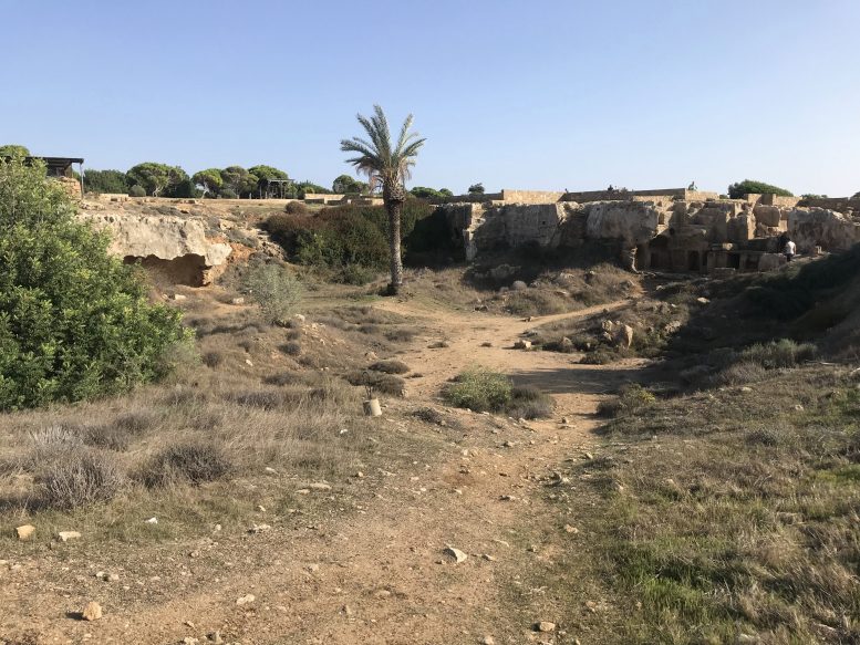 חלק קטן אחד ממתחם הקברים ההלניסטיים המהולל ליד פאפוס, קבר המלכים - אתר מורשת עולמית