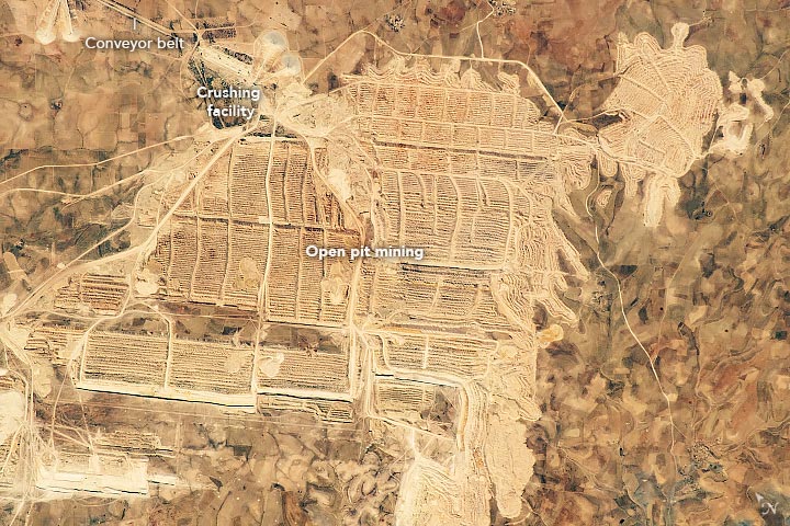 Open Pit Mine Western Sahara Annotated
