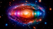 Optical Astronomy Colorful Galaxy Art Concept