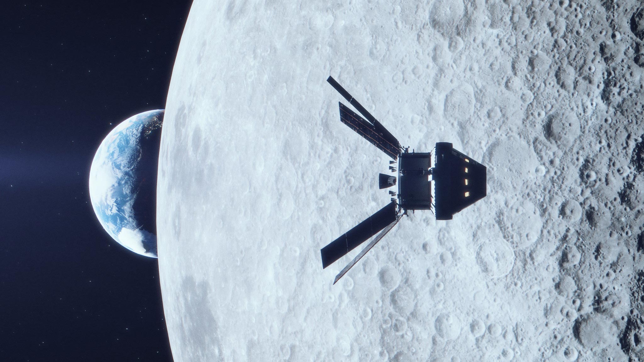 Orión fuera de la esfera de influencia lunar