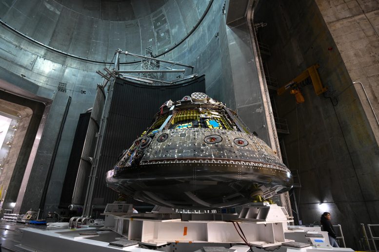 Orion Environmental Test Article Inside Thermal Vacuum Chamber