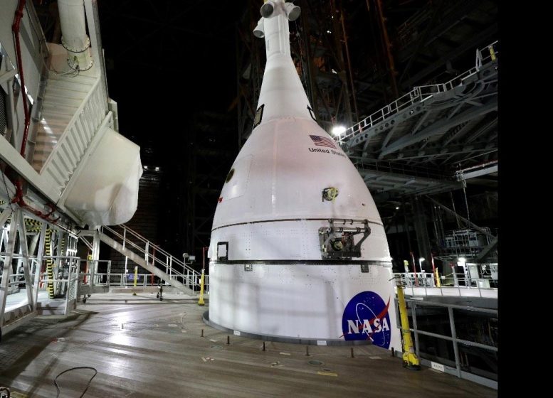 Orion Spacecraft Stacked