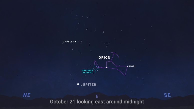 Orionid Meteor Shower October 2025 Sky Chart