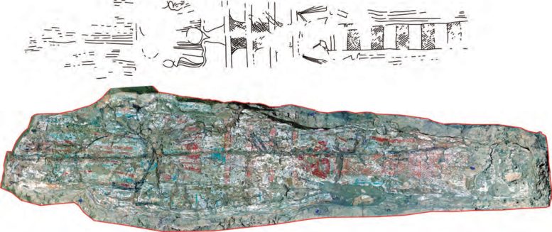 Osirian Djed Pillar on Coffin Floorboard