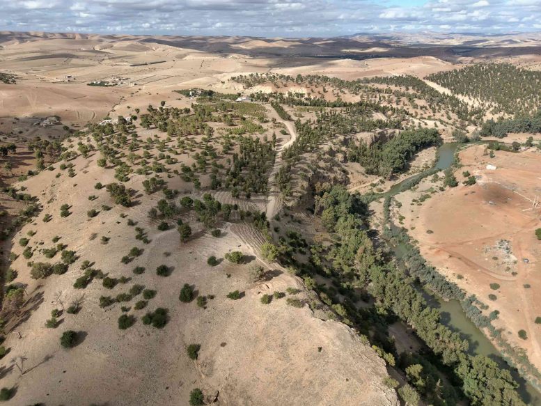 Oued Beht Archaeological Site Along River Valley