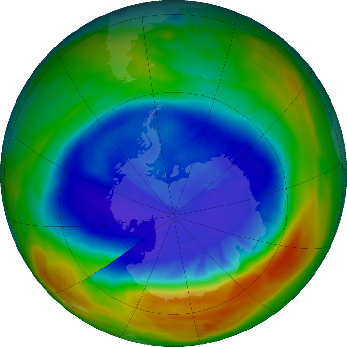 Ozone Hole Smallest Since 1988