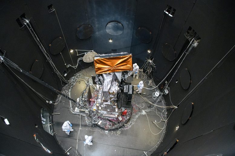 PACE Satellite Entering Thermal Vacuum Chamber