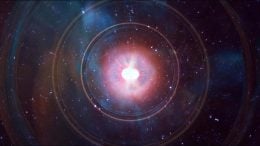 Pair of Superdense Neutron Stars Collide Explosion Gravitational Waves