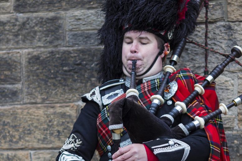 Palying Bagpipes