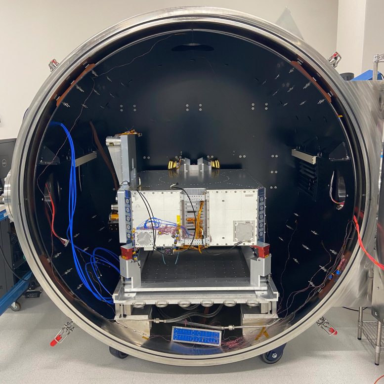 Pandora Spacecraft Bus Inside Thermal Vacuum Testing Chamber