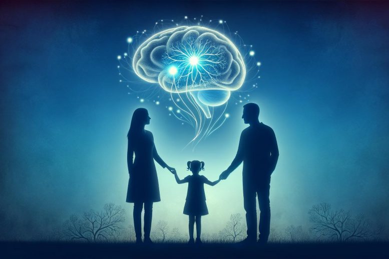 Parents Child Brain Art Concept