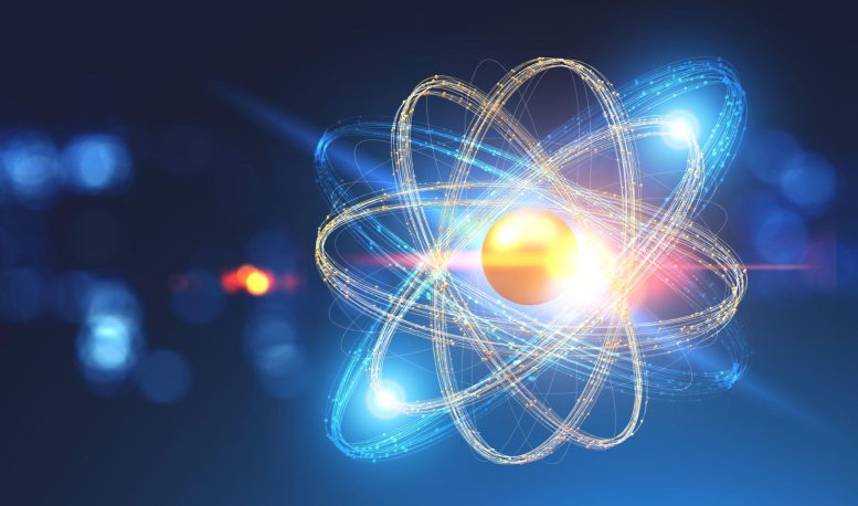 Particle Physics Glowing Atom