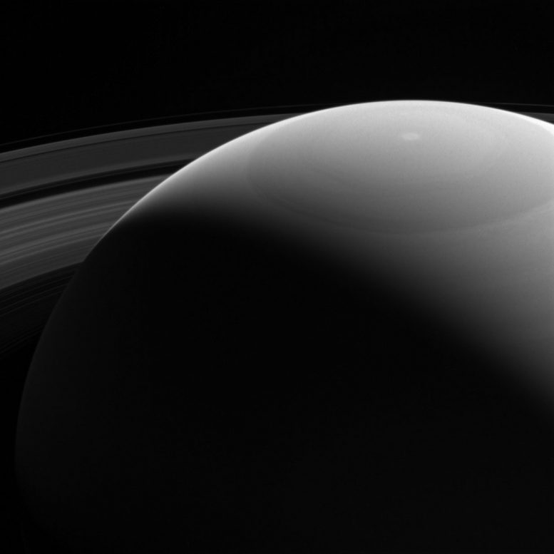 Peeking Over Saturn's Shoulder