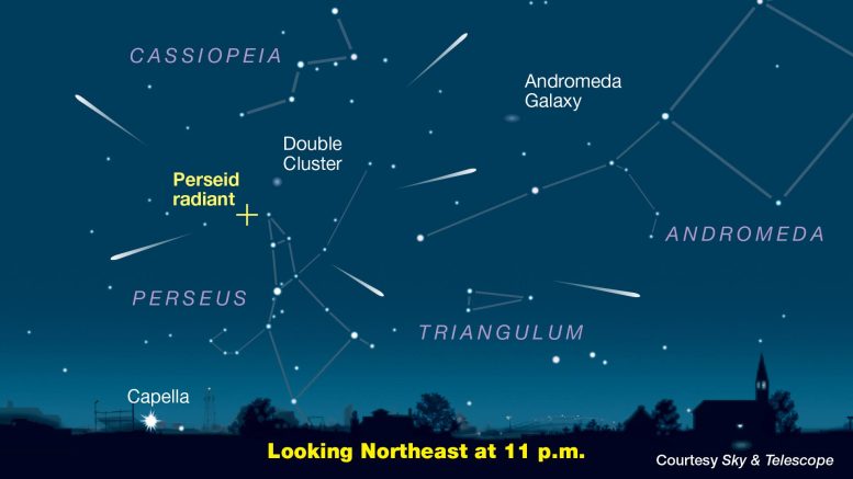 Perseid Meteors Perseus Cassiopeia