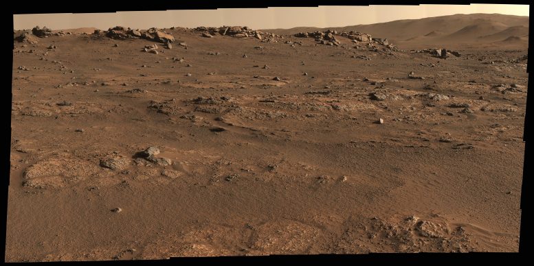 Perseverance Mars Crater Floor Fractured Rough Panorama