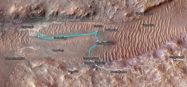 Perseverance Mars Rover Path Map 2024