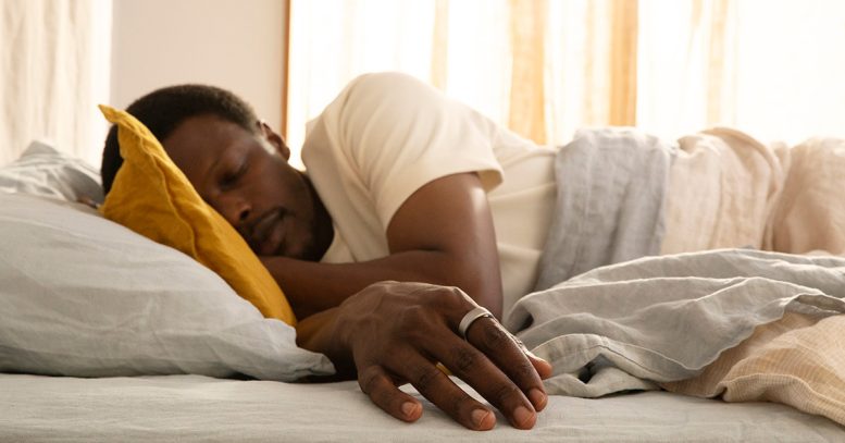 Person Sleeping With an Oura Ring